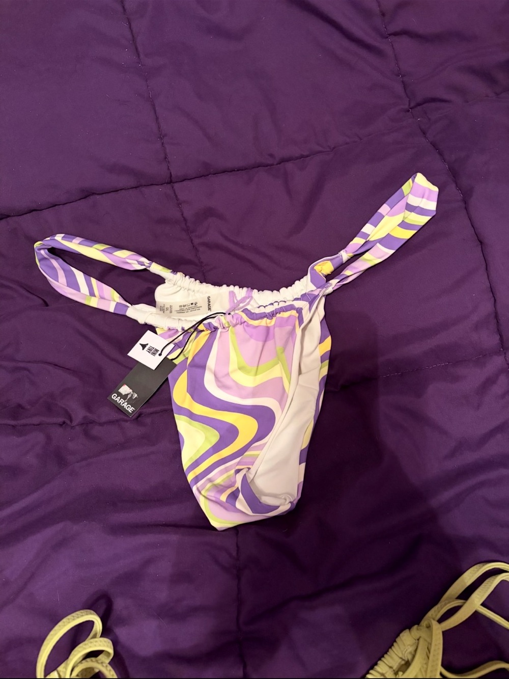 Garage Purple, Lavender & Lime Swirl Bikini Bottom